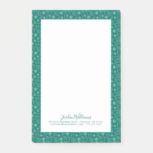 Jouw naam toevoegen   Groene microben-patroon Post-it® Notes