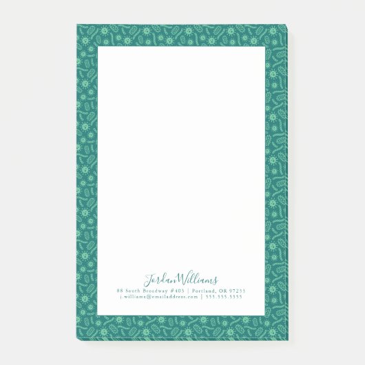 Jouw naam toevoegen | Groene microben-patroon Post-it® Notes (Voorkant)