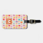 Jouw naam toevoegen | Grunge Tooth Pattern Bagagelabel (Voorkant horizontaal)