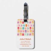 Jouw naam toevoegen | Grunge Tooth Pattern Bagagelabel (Achterkant verticaal)