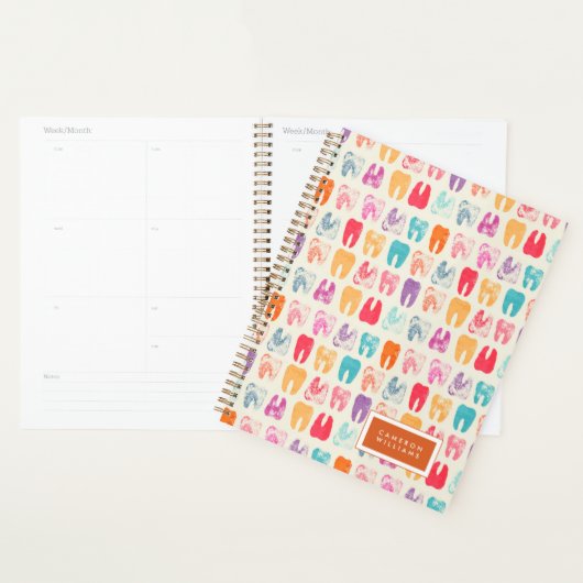 Jouw naam toevoegen | Grunge Tooth Pattern Planner (Display)