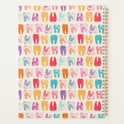 Jouw naam toevoegen | Grunge Tooth Pattern Planner (Achterkant)