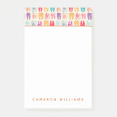 Jouw naam toevoegen | Grunge Tooth Pattern Post-it® Notes (Voorkant)