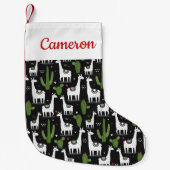 Jouw naam toevoegen | Happy Llama Pattern Kleine Kerstsok (Voorkant)