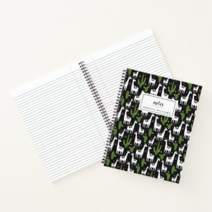 Jouw naam toevoegen Happy Llama Pattern Notitieboek