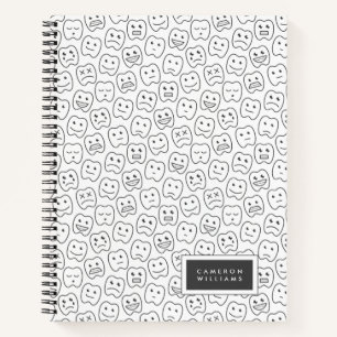 Jouw naam toevoegen Happy Teeth Pattern Notitieboek