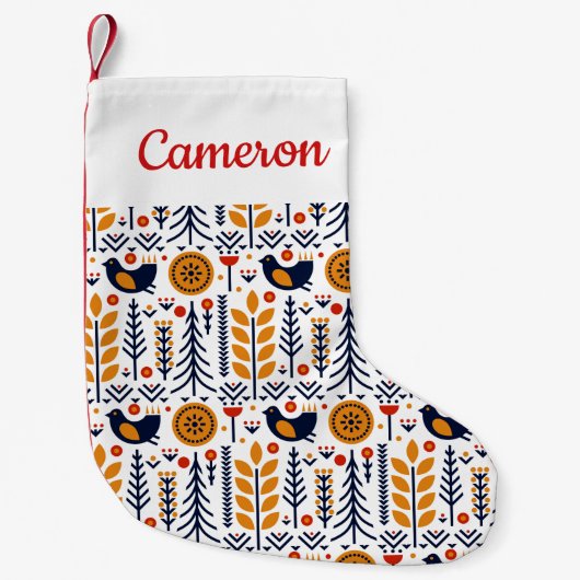 Jouw naam toevoegen | Herfstherfstkunstpatroon voo Kleine Kerstsok (Voorkant)