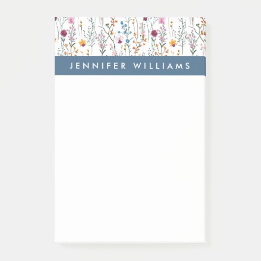 Jouw naam toevoegen | Het zomerbloempatroon Post-it® Notes (Voorkant)