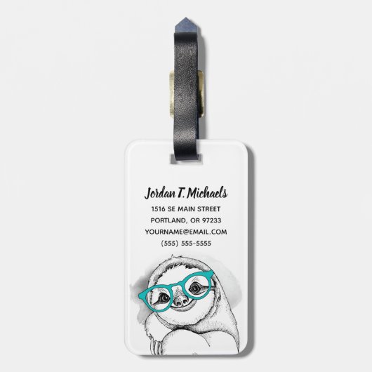 Jouw naam toevoegen | Hipster-sleuf Bagagelabel (Achterkant verticaal)