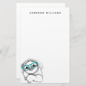 Jouw naam toevoegen | Hipster-sleuf Briefpapier (Voorkant / Achterkant)