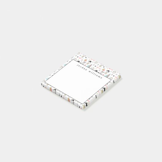 Jouw naam toevoegen | Houtboomdieren en Indiase jo Post-it® Notes (Schuin)