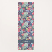 Jouw naam toevoegen | Kleurig Succulent Patroon Yogamat (Voorkant)