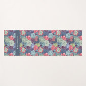 Jouw naam toevoegen | Kleurig Succulent Patroon Yogamat (Voorkant (horizontaal))