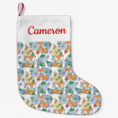 Jouw naam toevoegen | Kute Little Fox Pattern Kleine Kerstsok (Voorkant)