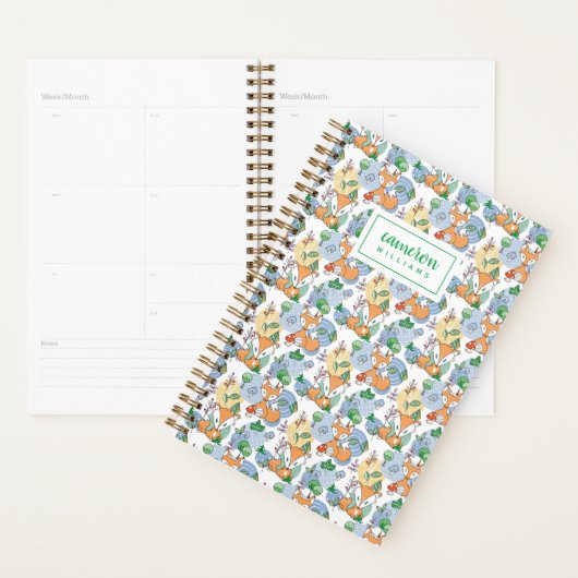 Jouw naam toevoegen | Kute Little Fox Pattern Planner (Display)
