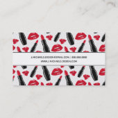 Jouw naam toevoegen | Lipstick en lips poka Dot Pa Visitekaartje (Achterkant)