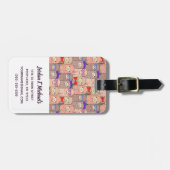 Jouw naam toevoegen | Llama-patroon met Trendy-dru Bagagelabel (Voorkant horizontaal)