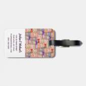 Jouw naam toevoegen | Llama-patroon met Trendy-dru Bagagelabel (Achterkant horizontaal)