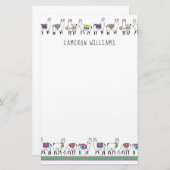 Jouw naam toevoegen | Llama Stripe Pattern Briefpapier (Voorkant / Achterkant)