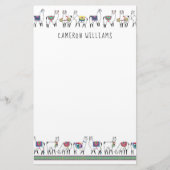 Jouw naam toevoegen | Llama Stripe Pattern Briefpapier (Voorkant)