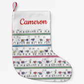 Jouw naam toevoegen | Llama Stripe Pattern Kleine Kerstsok (Voorkant)