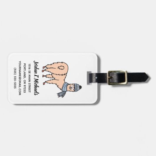 Jouw naam toevoegen | Llama's in Petten en kruider Bagagelabel (Voorkant horizontaal)