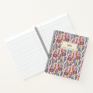 Jouw naam toevoegen Llamas on Stripes Pattern Notitieboek