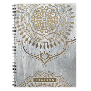 Jouw naam toevoegen   Mandala Gold Design Notitieboek