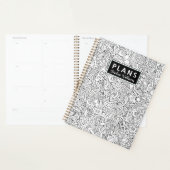Jouw naam toevoegen | Medische B&W-patroon Planner (Display)