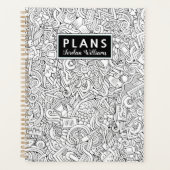 Jouw naam toevoegen | Medische B&W-patroon Planner (Voorkant)