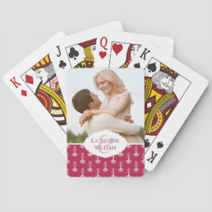Jouw naam toevoegen   Modern Anchors Pattern Pokerkaarten