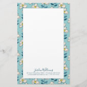 Jouw naam toevoegen | Moderne en middeleeuwse bloe Briefpapier (Voorkant)