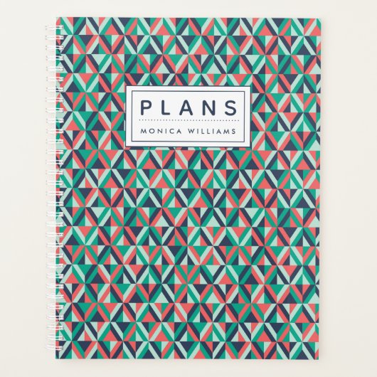 Jouw naam toevoegen | Moderne geometrische gemidde Planner (Voorkant)