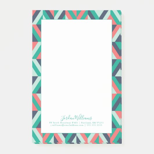 Jouw naam toevoegen | Moderne geometrische gemidde Post-it® Notes (Voorkant)