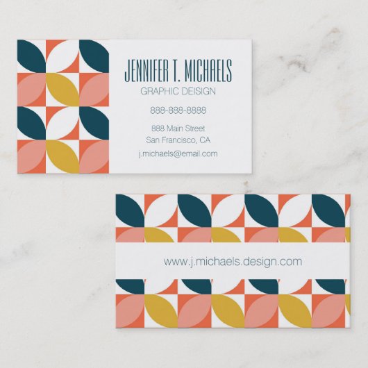 Jouw naam toevoegen | Moderne lederen patroon uit Visitekaartje (Voorkant / Achterkant)