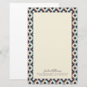 Jouw naam toevoegen | Moderne, moderne bruine en B Briefpapier (Voorkant / Achterkant)