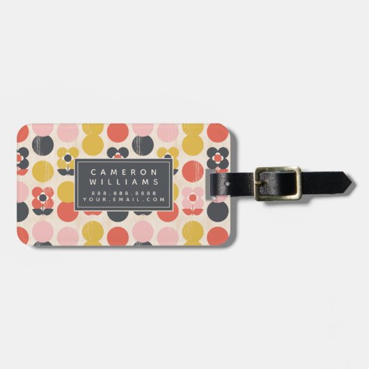 Jouw naam toevoegen | Moderne vormgeving van het m Bagagelabel (Voorkant horizontaal)