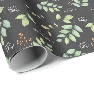 Jouw naam toevoegen Moderne Waterverf Feestdagen Cadeaupapier