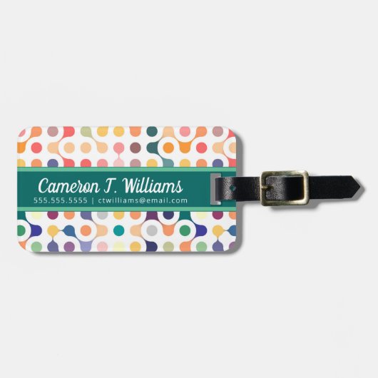 Jouw naam toevoegen | Moleculair constructiepatroo Bagagelabel (Voorkant horizontaal)