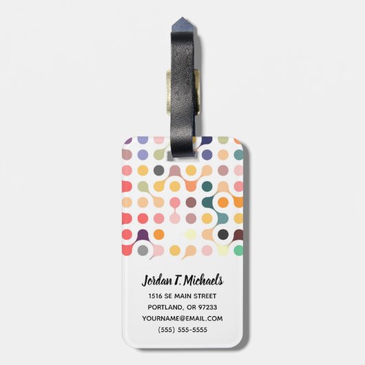 Jouw naam toevoegen | Moleculair constructiepatroo Bagagelabel (Achterkant verticaal)