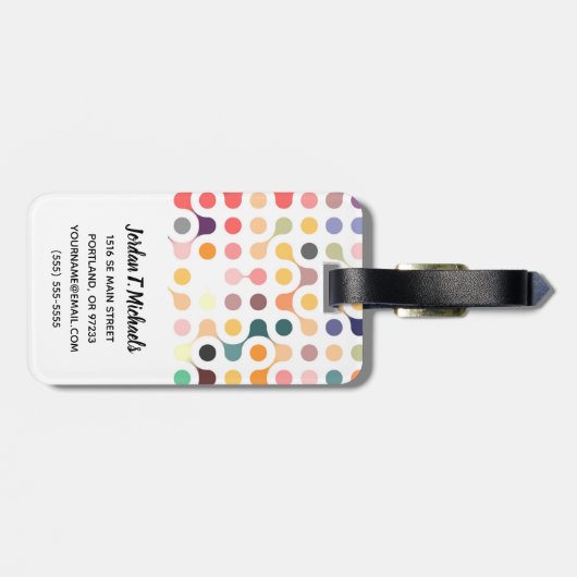 Jouw naam toevoegen | Moleculair constructiepatroo Bagagelabel (Achterkant horizontaal)