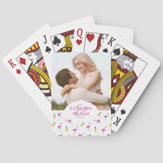 Jouw naam toevoegen | Neon Flamingos Speelkaarten (Achterkant)