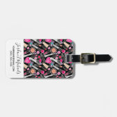 Jouw naam toevoegen | Neon Makeup Pattern Bagagelabel (Voorkant horizontaal)