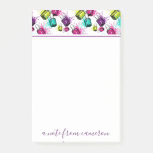 Jouw naam toevoegen Neon Nail Pools patroonpatro Post-it® Notes