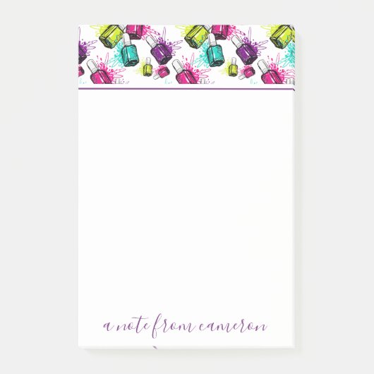 Jouw naam toevoegen | Neon Nail Pools patroonpatro Post-it® Notes (Voorkant)