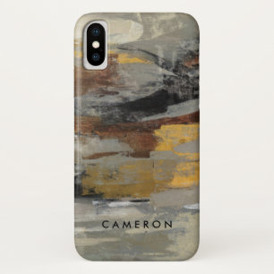 Jouw naam toevoegen   Neutrale Abstracte grijze af iPhone X Hoesje