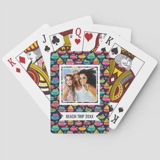 Jouw naam toevoegen | Ocean Transporttern Pattern Pokerkaarten (Achterkant)