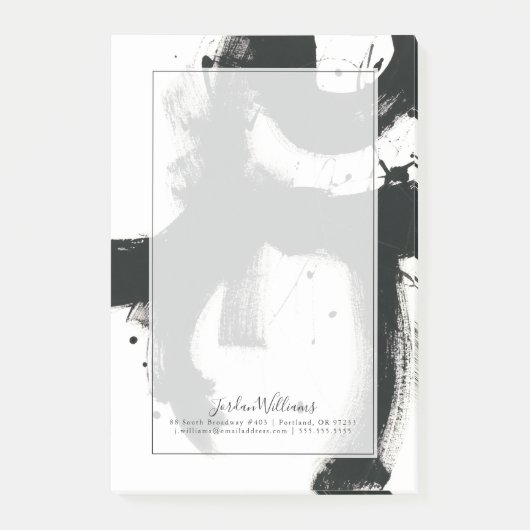 Jouw naam toevoegen | Onyx Gesture - zwarte verfla Post-it® Notes (Voorkant)