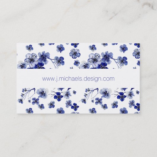 Jouw naam toevoegen | Oriental Sakura Branch Patte Visitekaartje (Achterkant)