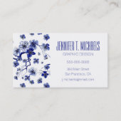 Jouw naam toevoegen | Oriental Sakura Branch Patte Visitekaartje (Voorkant)